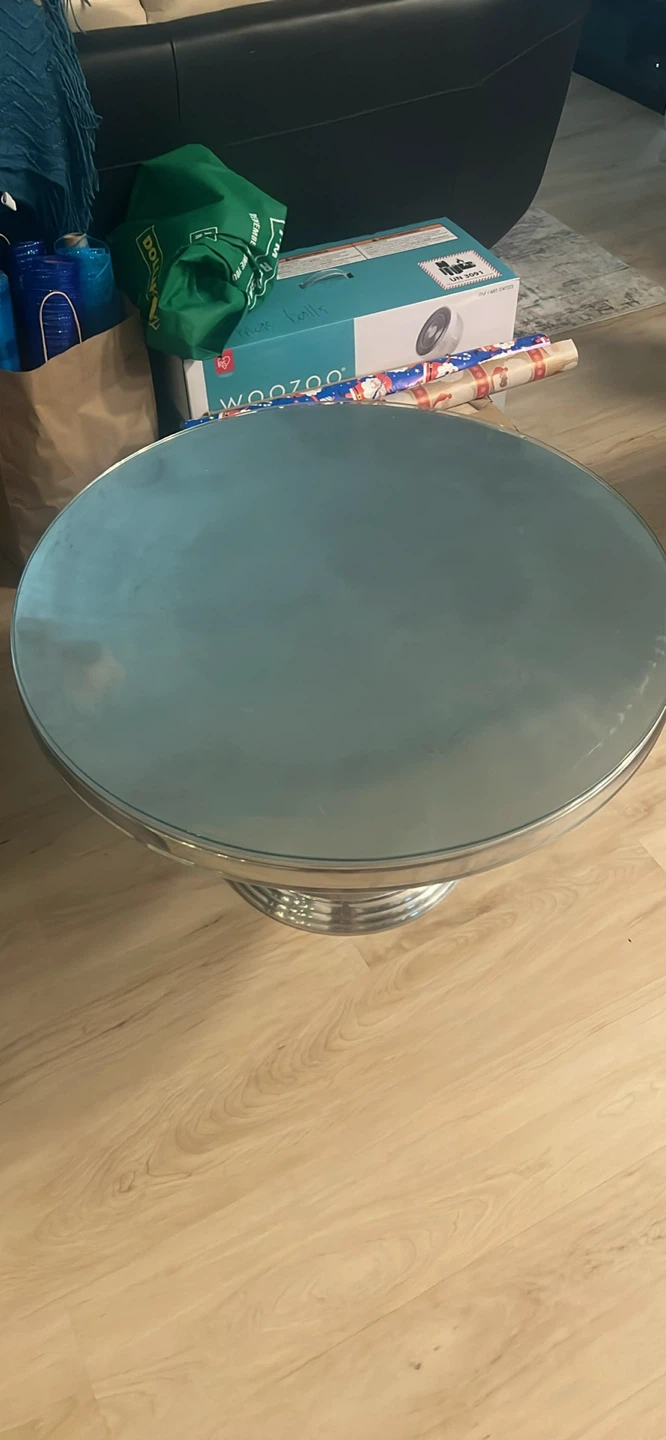 Round mirrored chrome  coffee table - photo 2