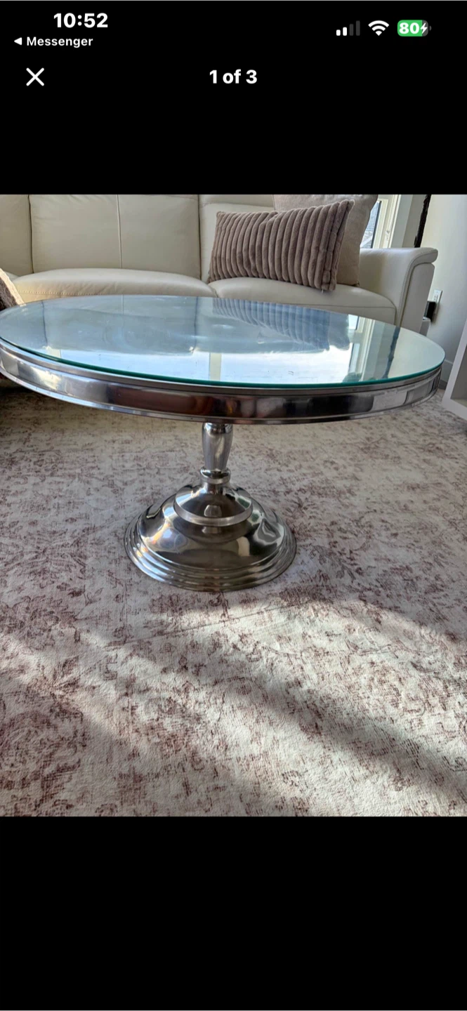 Round mirrored chrome  coffee table - photo 4
