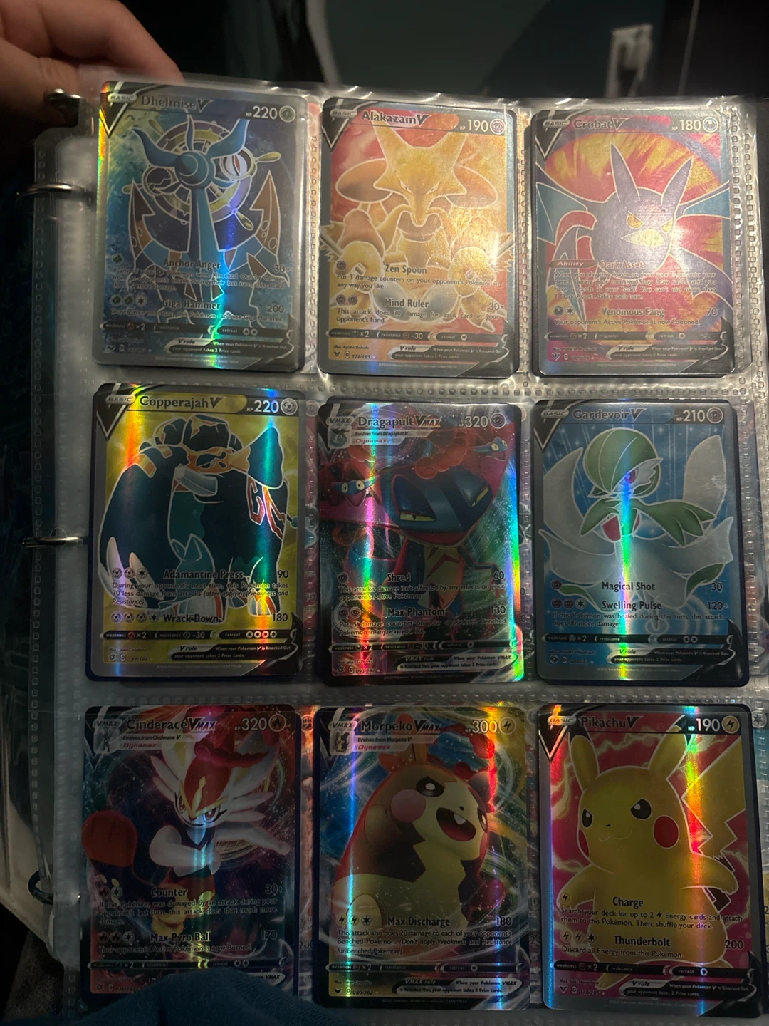 Collection of 9 Pokemon V and VMAX Holo Cards