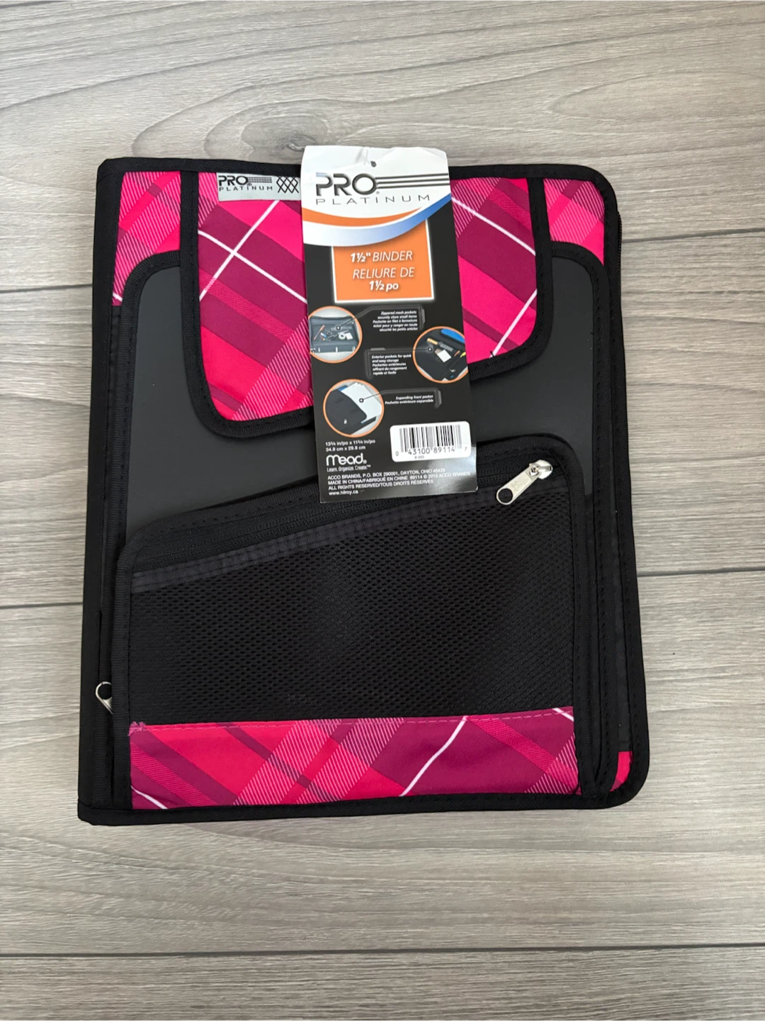 Mead Pro Platinum 1.5" Zipper Binder