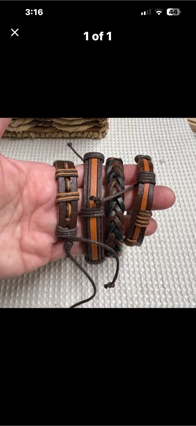 Set of 4 Braided Leather Bracelets