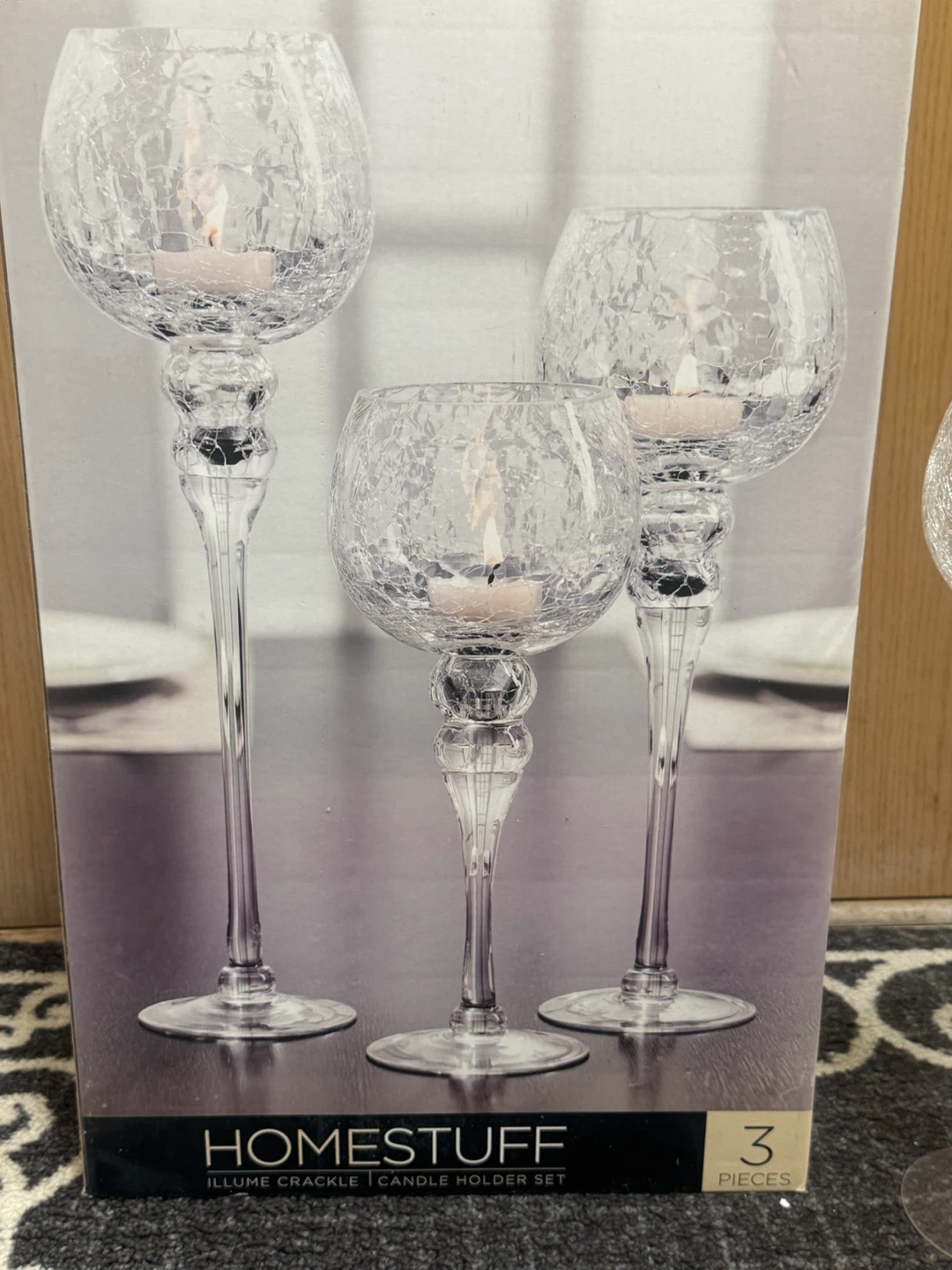 Homestuff Illume Crackle Candle Holder Set