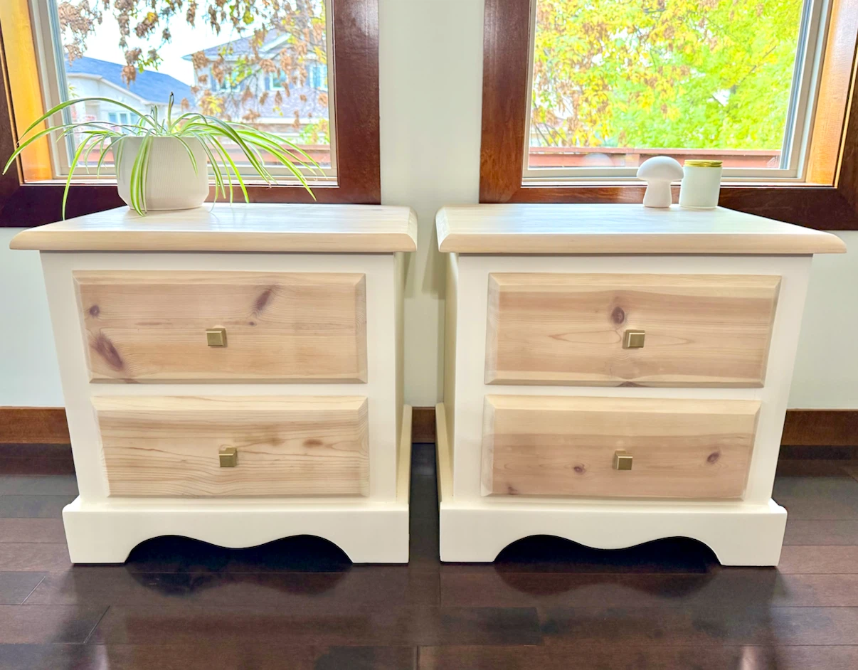 Refinished Modern Farmhouse Style Nightstands