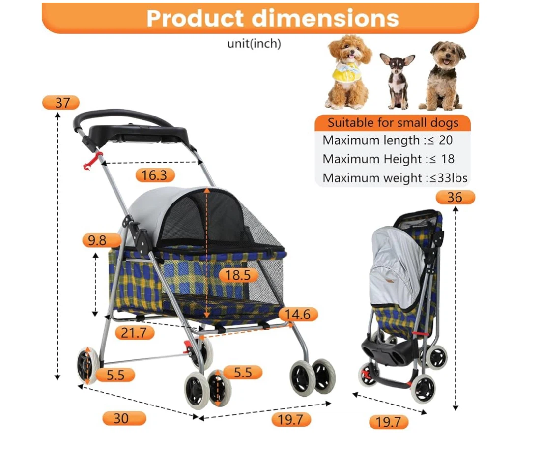 Small Pet Stroller with Cup Holder - photo 4