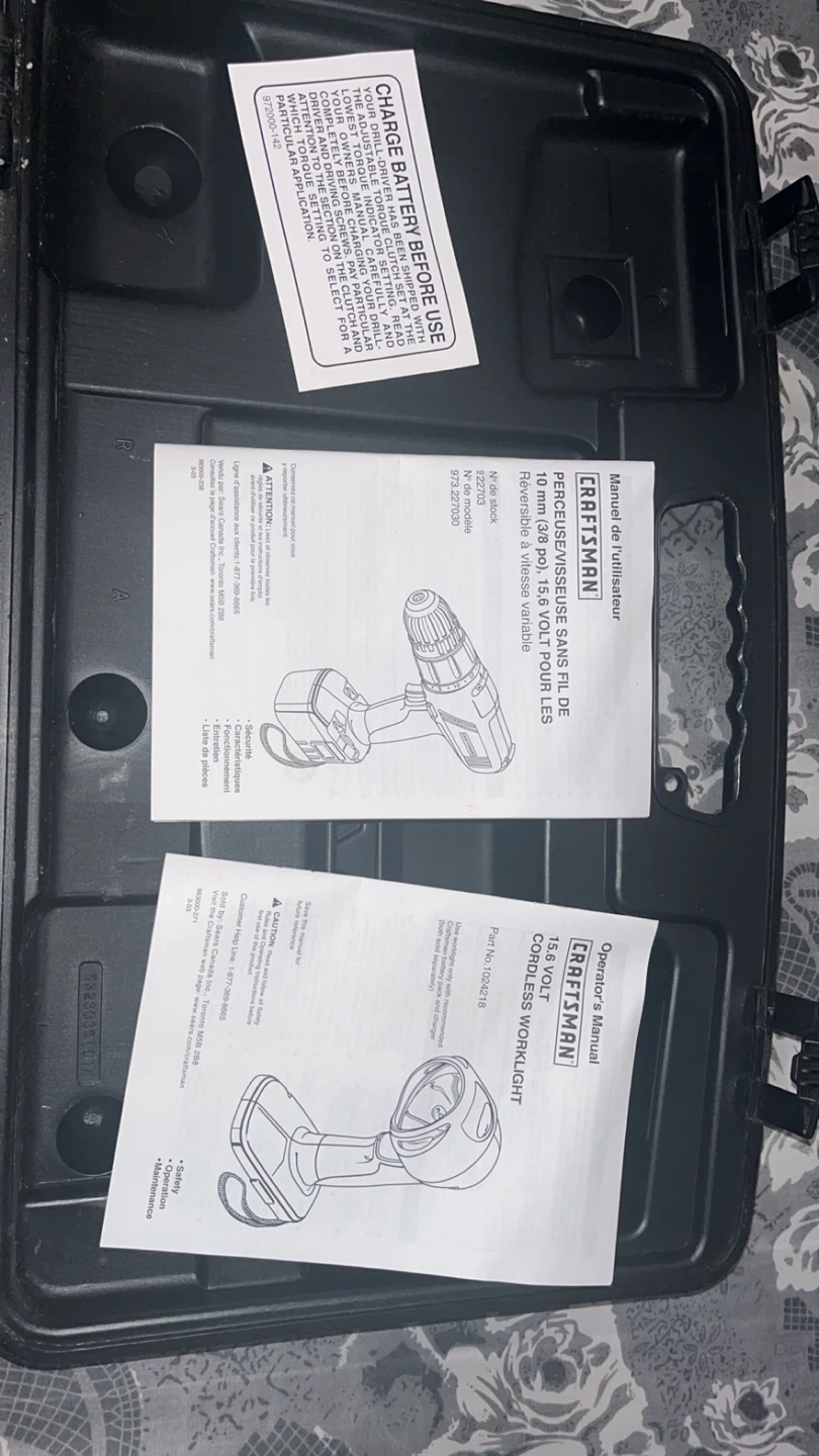 Craftsman 15.6V Cordless Drill and Worklight Set - photo 3