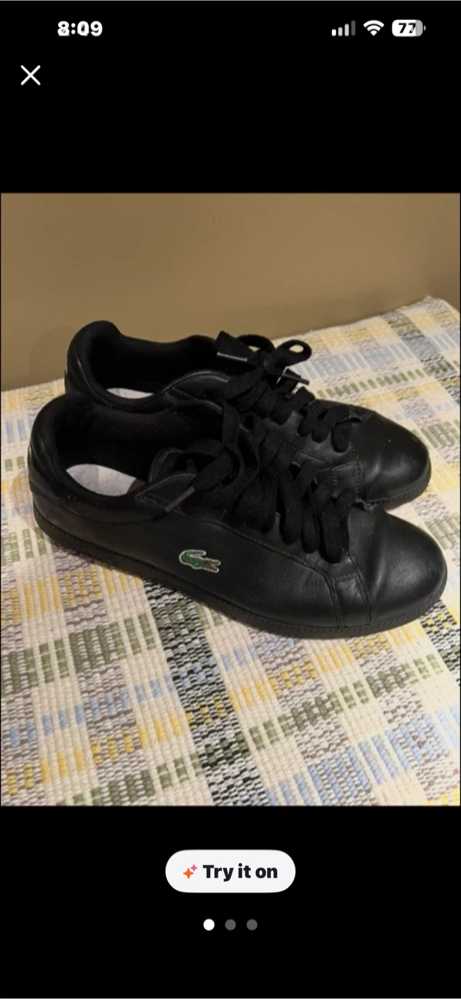 Lacoste Black Sneakers Size 10