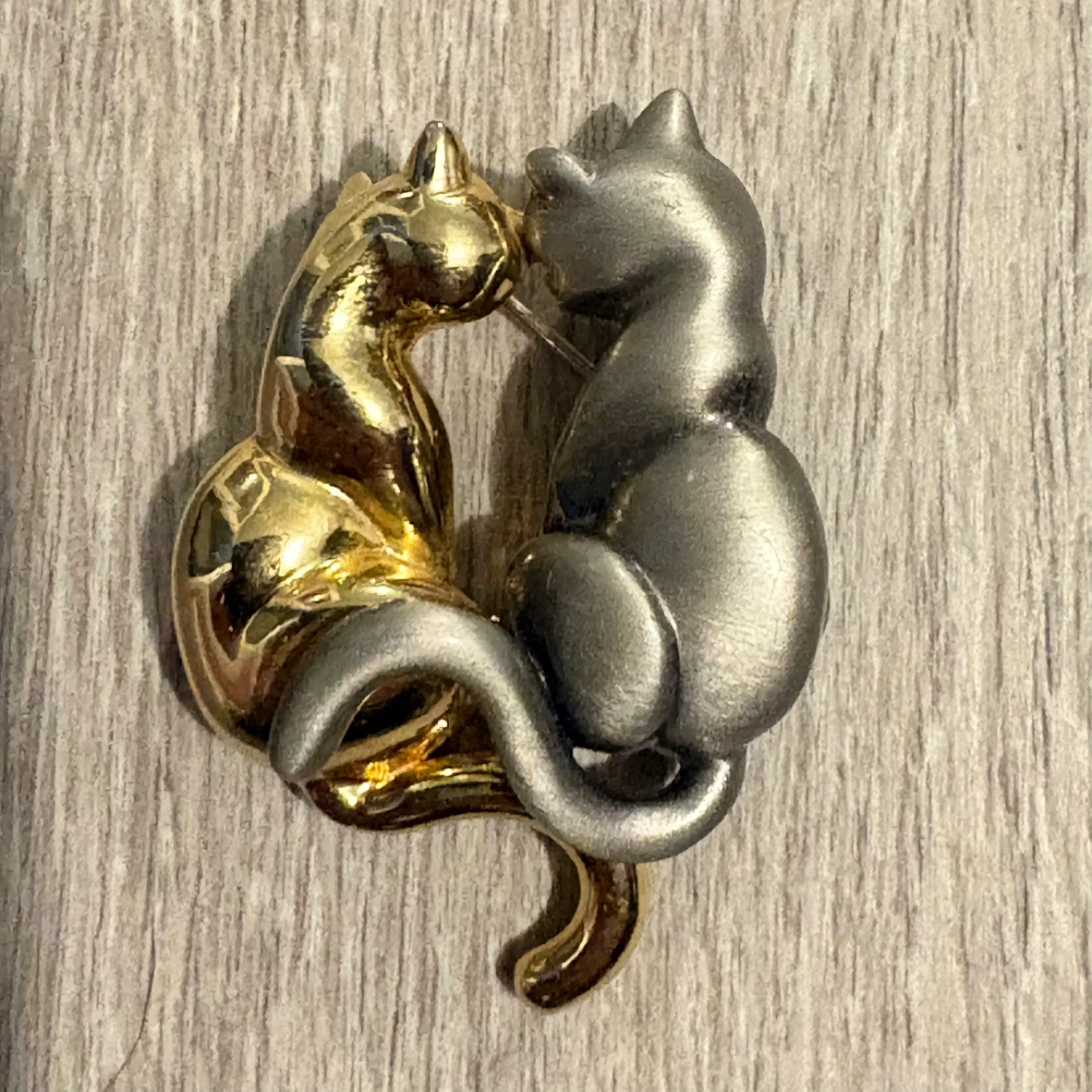 Two-Tone Cat Brooch