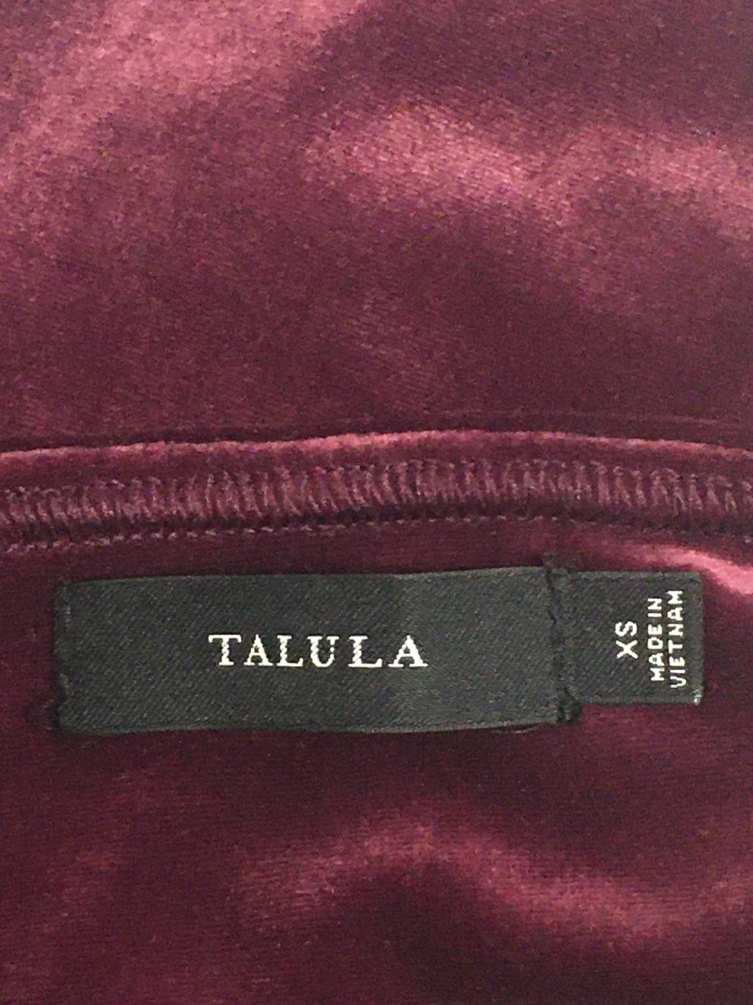 Preowned Women's Talula Velvet Leggings - Maroon - Size XS - photo 3