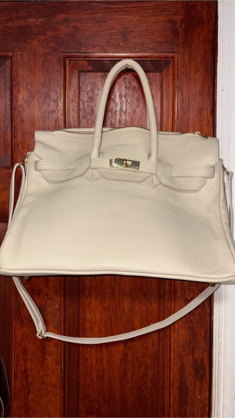 Oriana Lamarca Monica Creme Leather Handbag