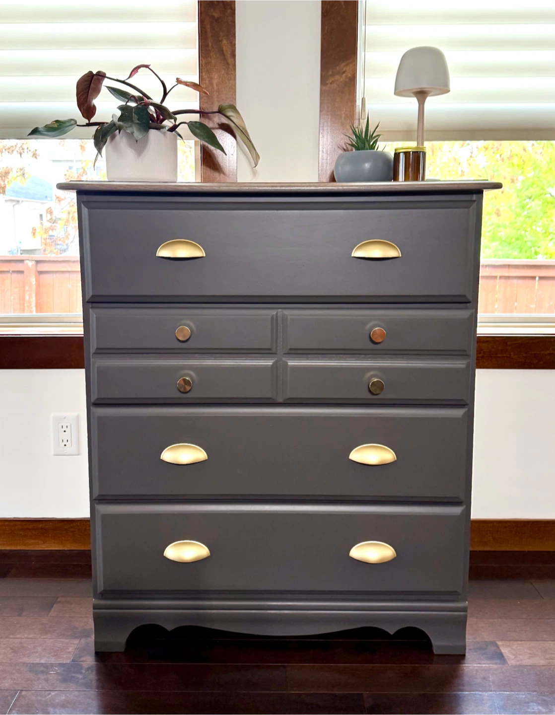 Refinished Charcoal Grey Dresser