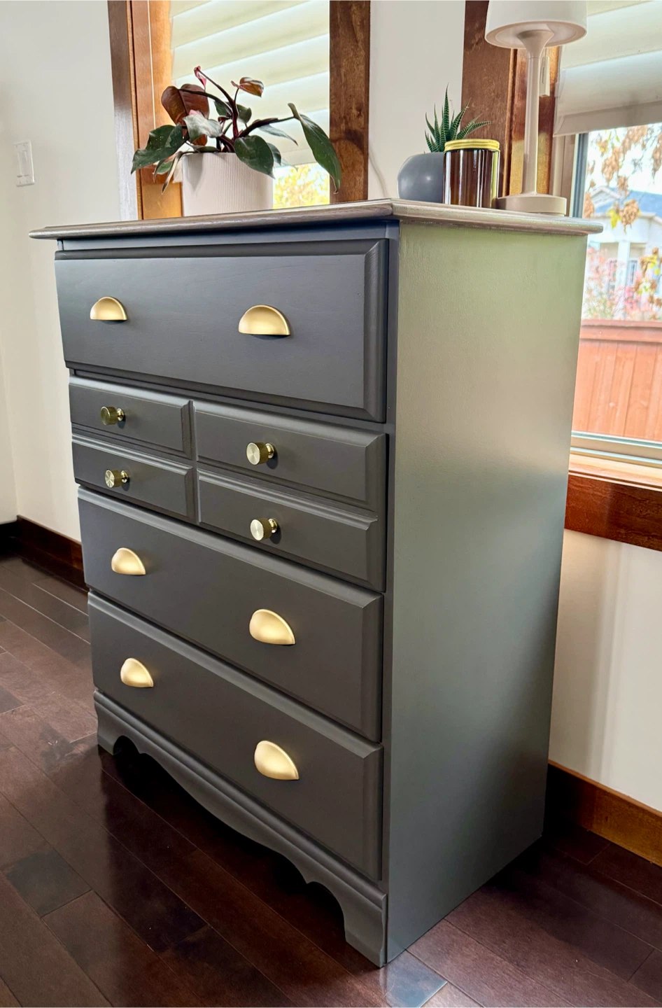 Refinished Charcoal Grey Dresser - photo 2