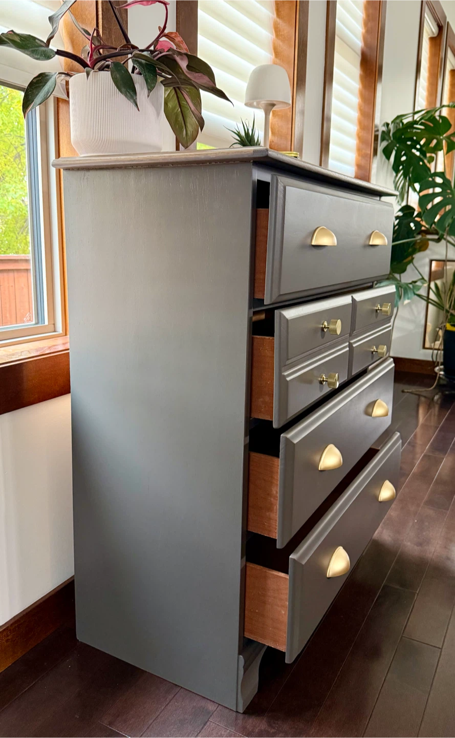 Refinished Charcoal Grey Dresser - photo 5