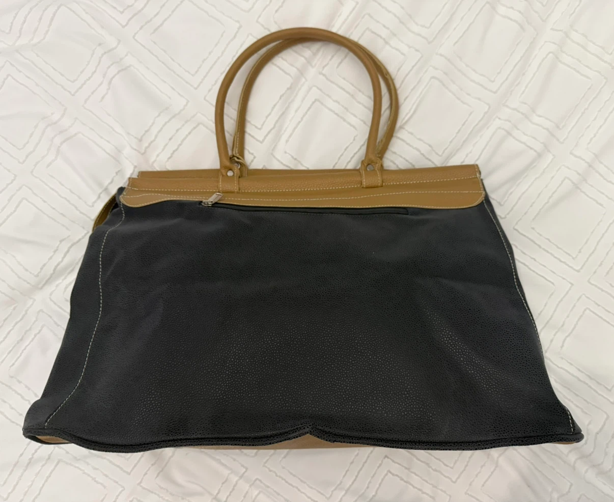 Large Black and Tan Travel Duffel Bag - photo 2