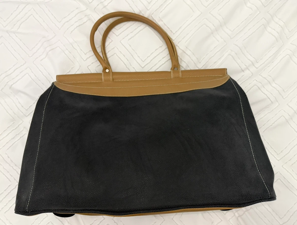 Large Black and Tan Travel Duffel Bag - photo 3