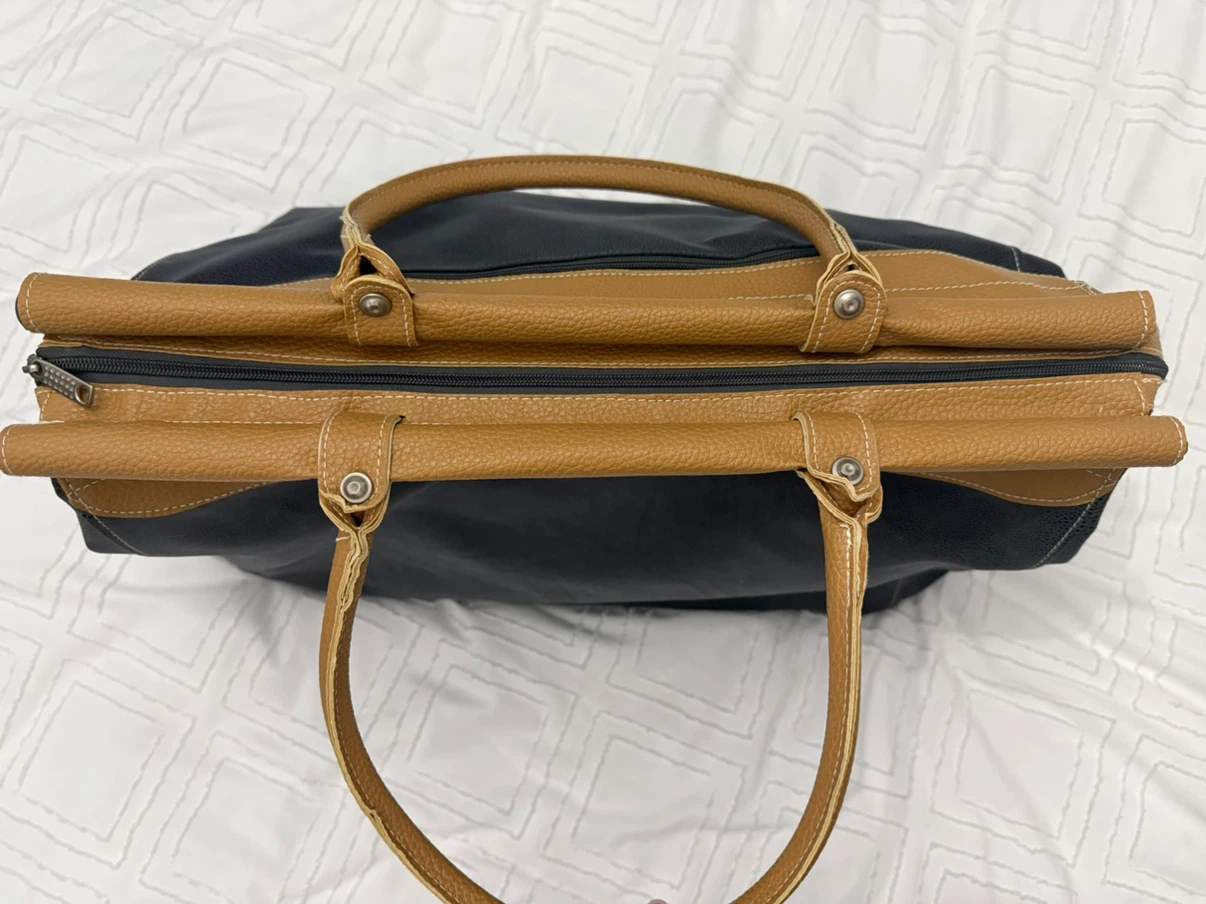 Large Black and Tan Travel Duffel Bag - photo 5