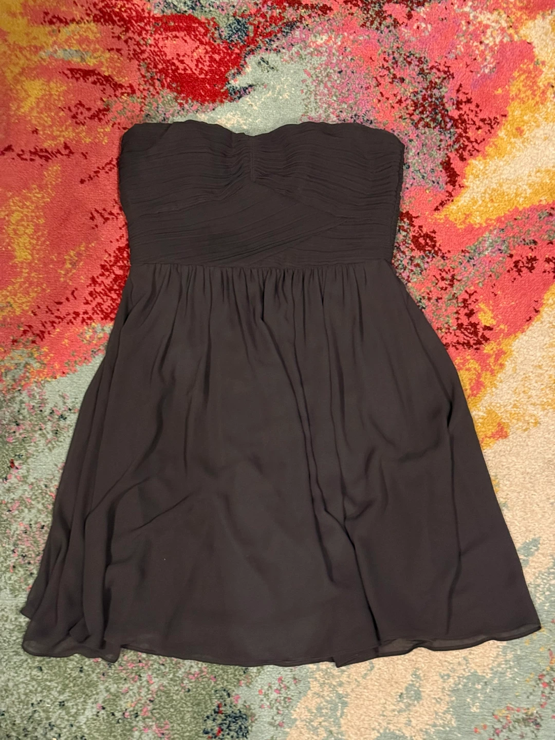 Dark grey strapless dress
