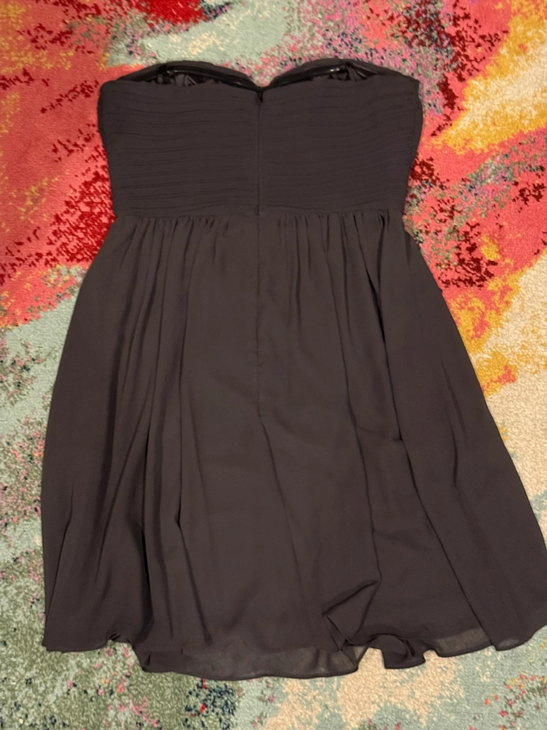 Dark grey strapless dress - photo 4