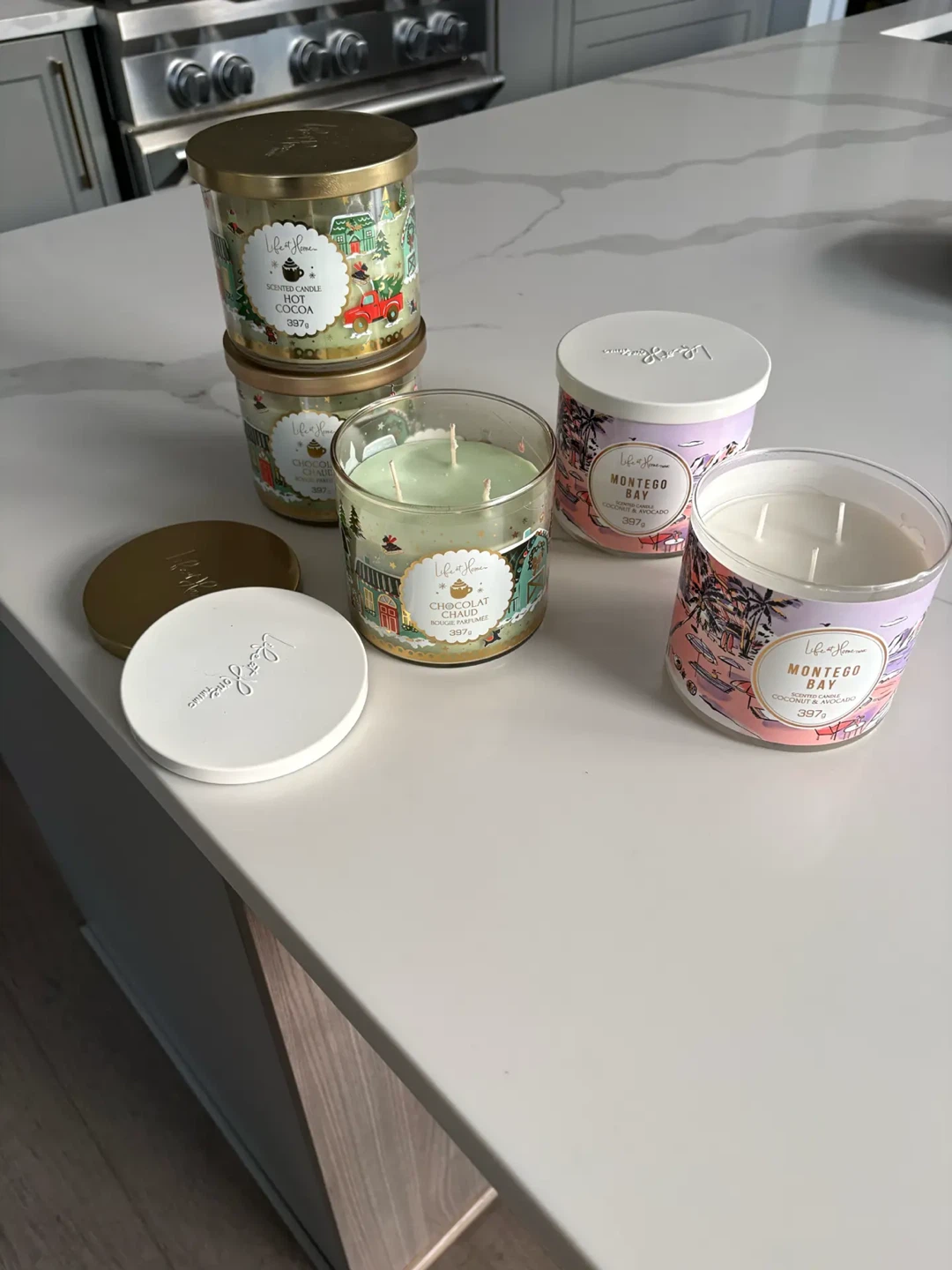 3- wick scented candles