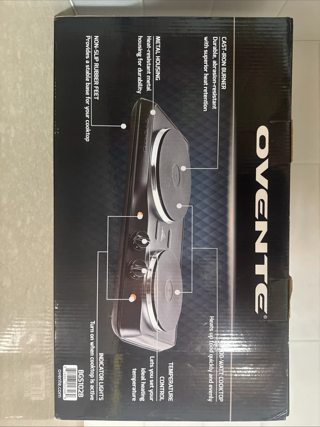 Ovente Cast-Iron Electric Cooktop BGS102B - photo 2