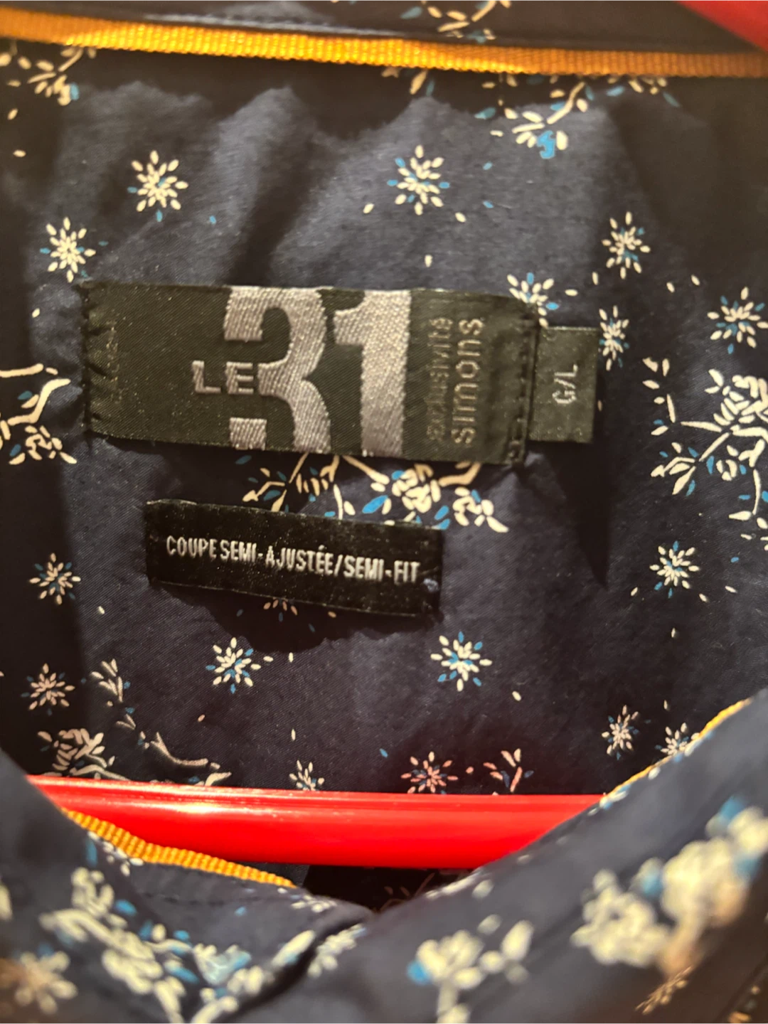 Le 31 Simons Navy Floral Print Shirt size large - photo 2