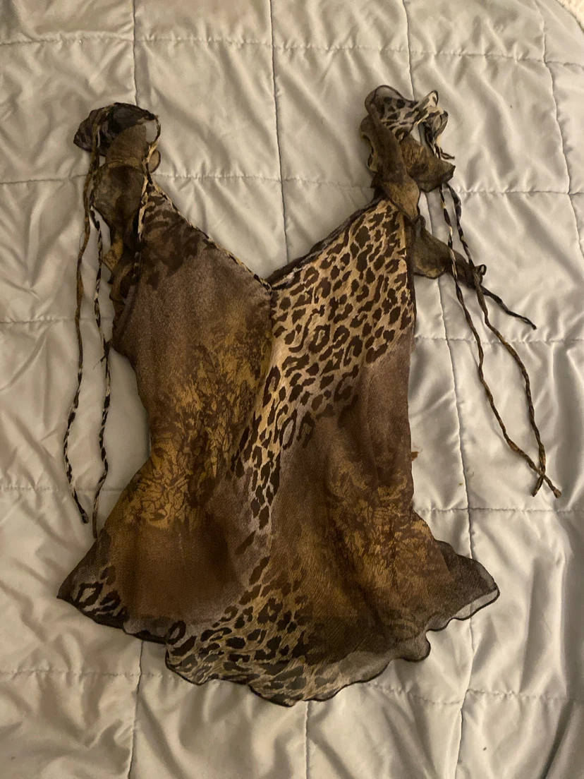 Vintage Guess Leopard Print Mesh Tank