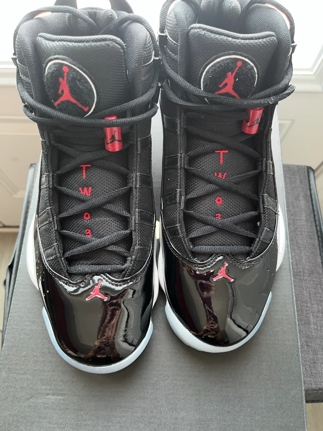 Nike Air Jordan 6 Rings Black Gym Red - photo 3