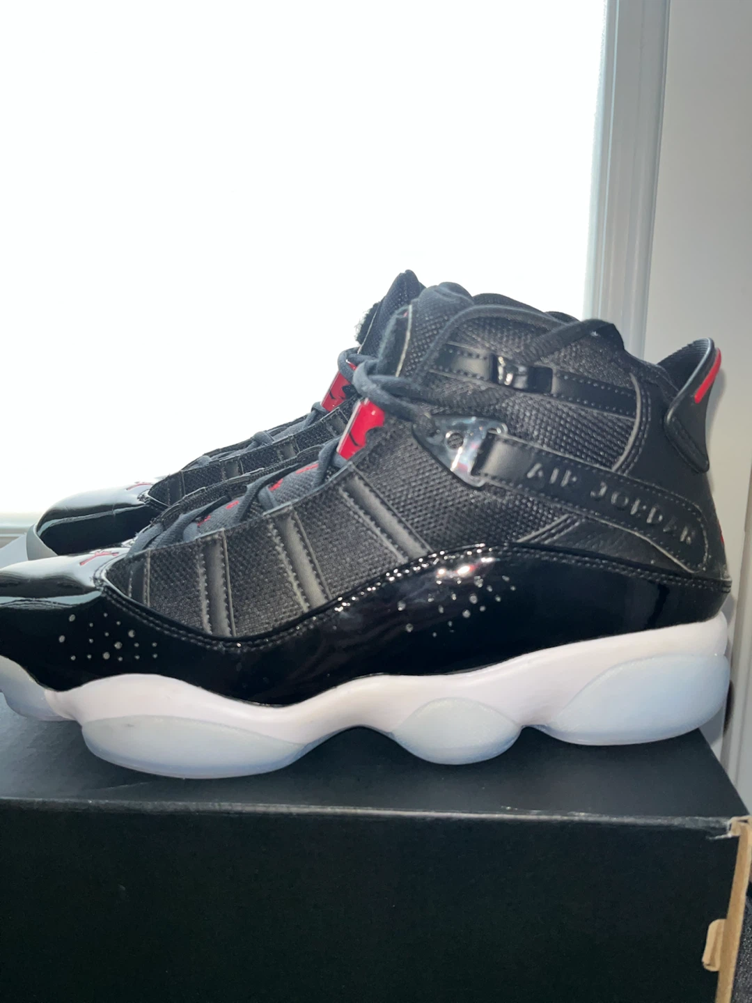 Nike Air Jordan 6 Rings Black Gym Red - photo 4
