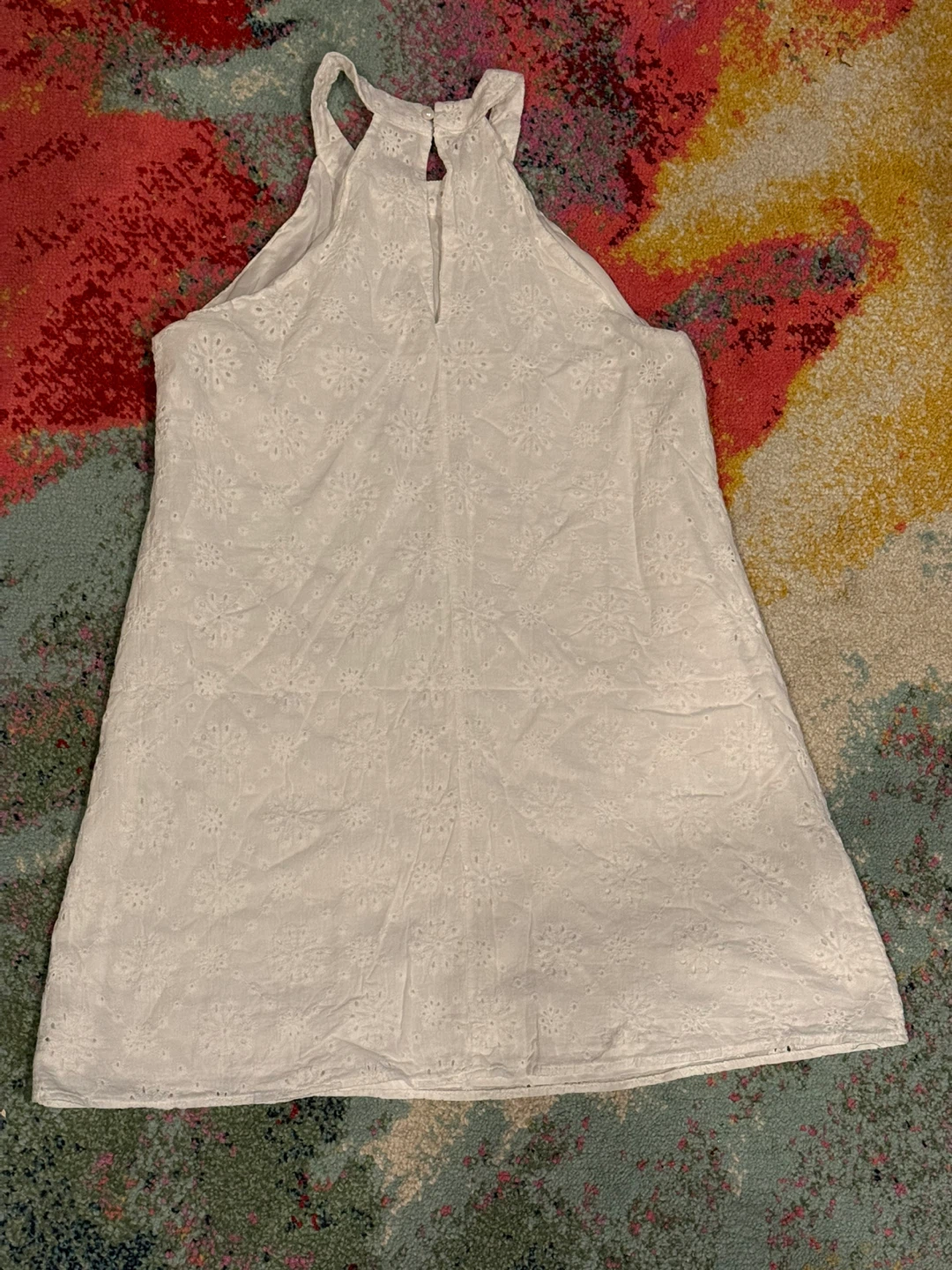 White Eyelet Halter Tank Top Mini Dress - photo 4