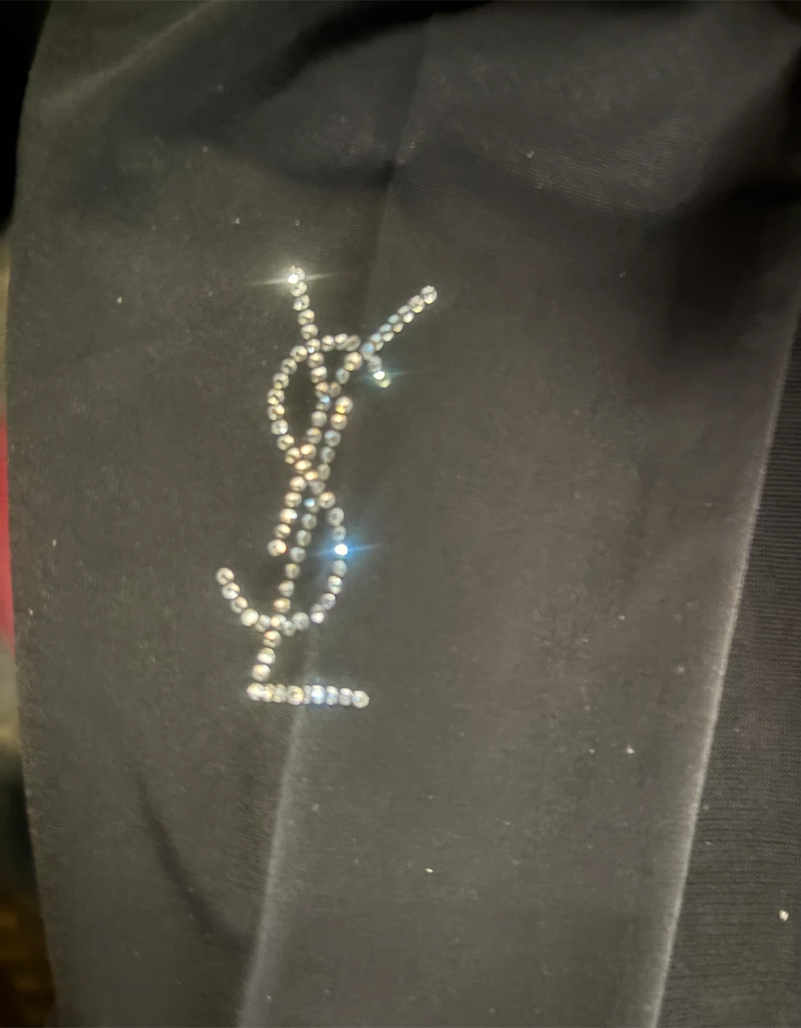 Saint Laurent Rhinestone Logo Tights