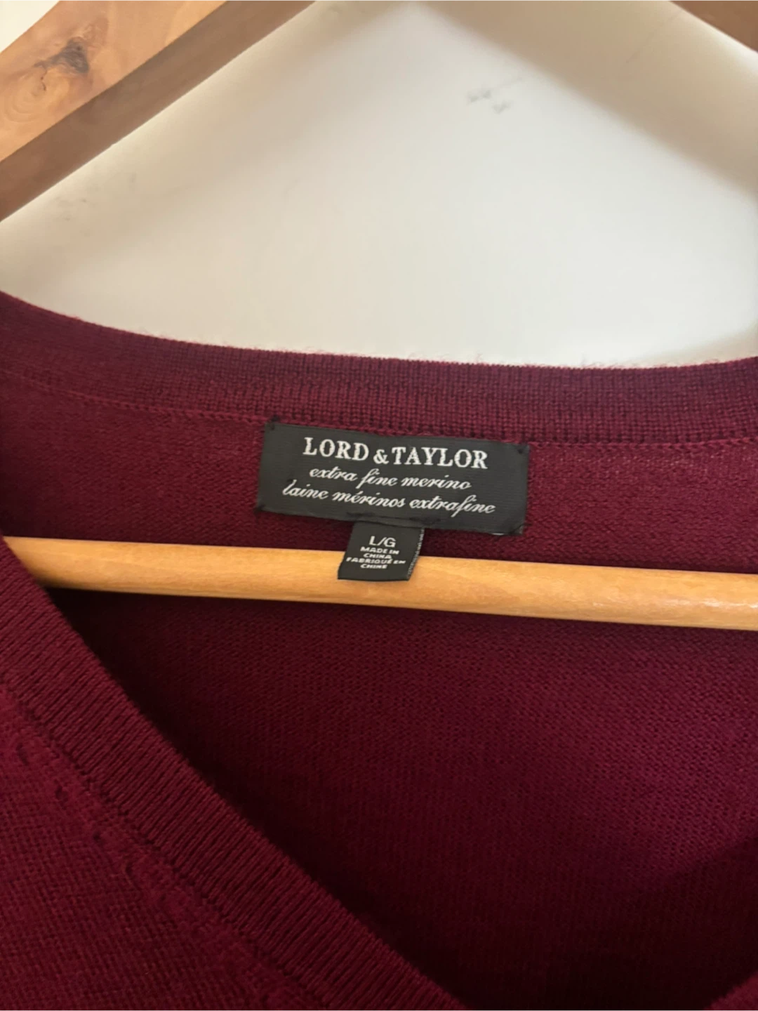 Lord & Taylor Merino Wool V-Neck Sweater - photo 3