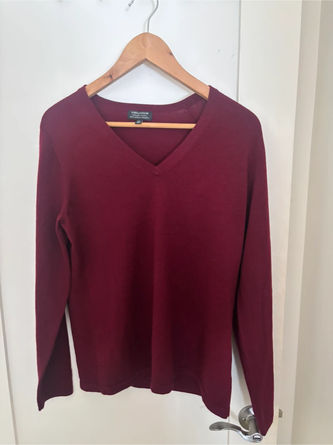 Lord & Taylor Merino Wool V-Neck Sweater - photo 4
