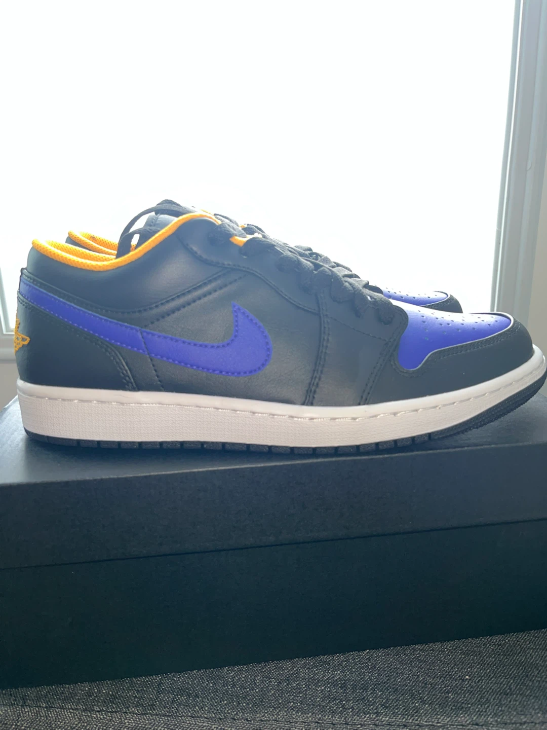 Nike Air Jordan 1 Low Black/Dark Concord-Taxi - photo 2