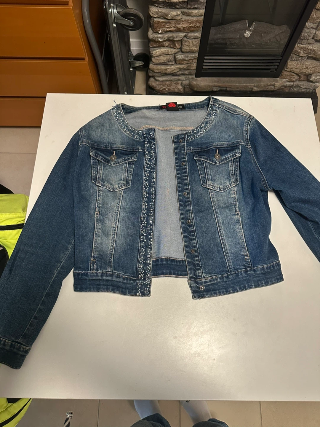 Blue Denim Jacket with a nice touch of gem stone