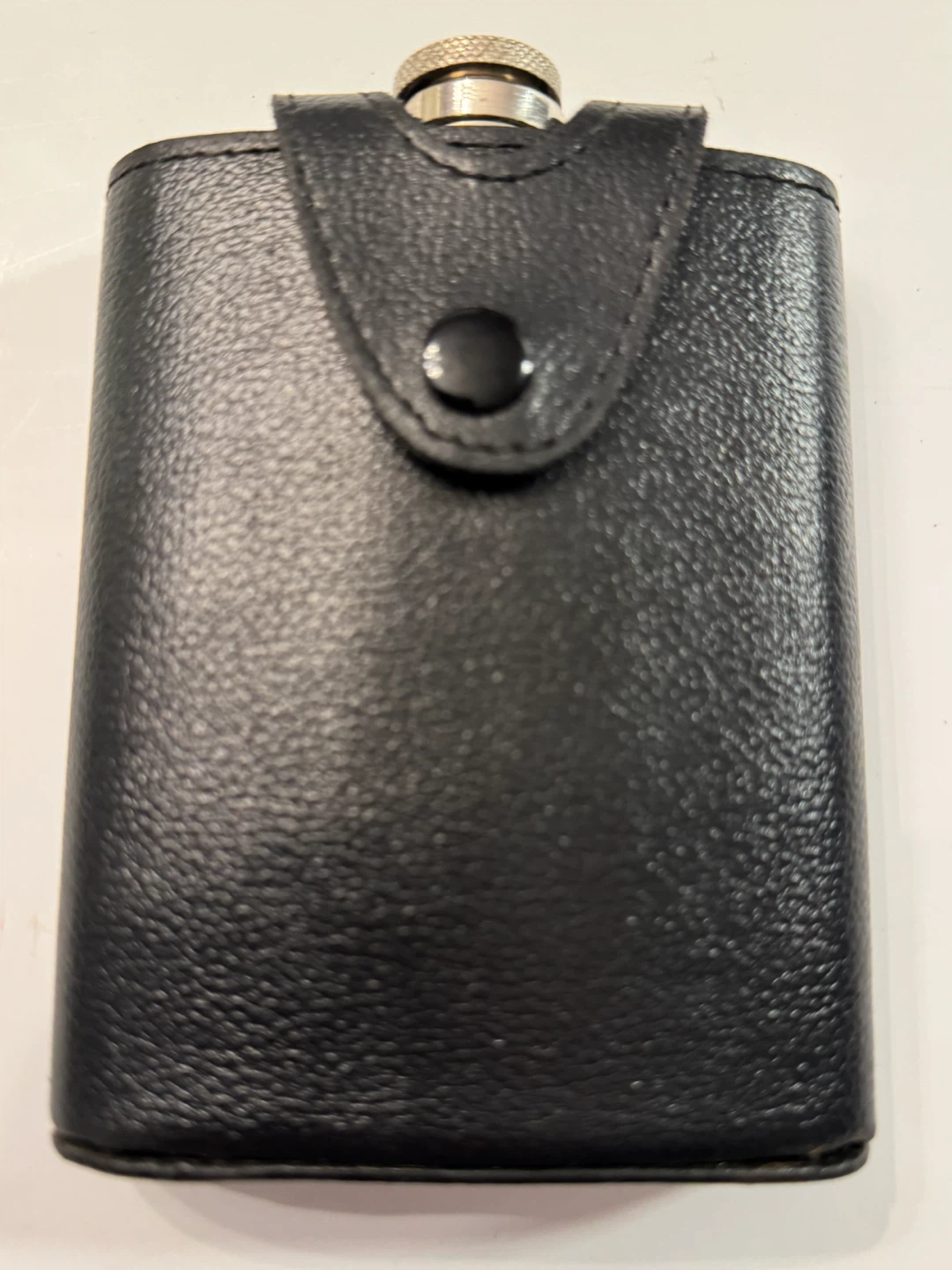 7oz Stainless Steel Hip Flask with Black Leather Case - photo 3