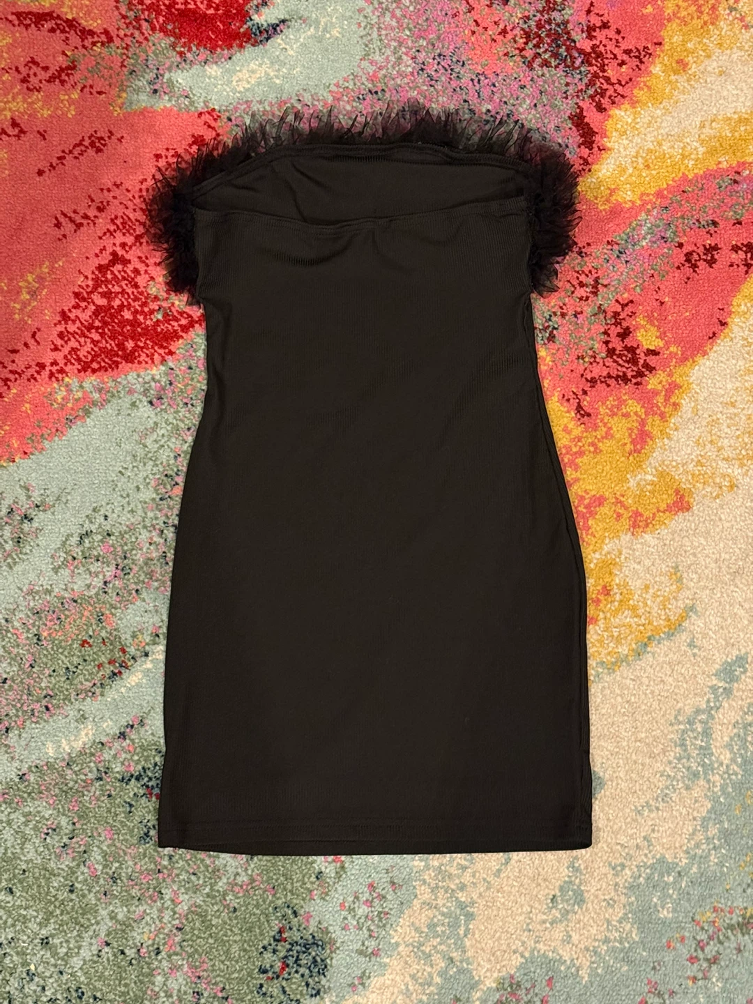 Black Strapless Ruffle Dress - photo 4