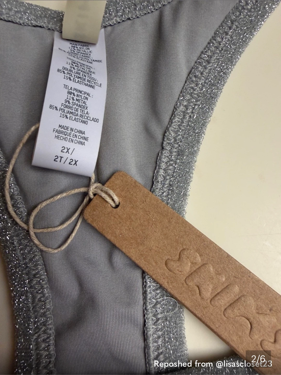 SKIMS Silver Glitter Tank Dress - photo 5