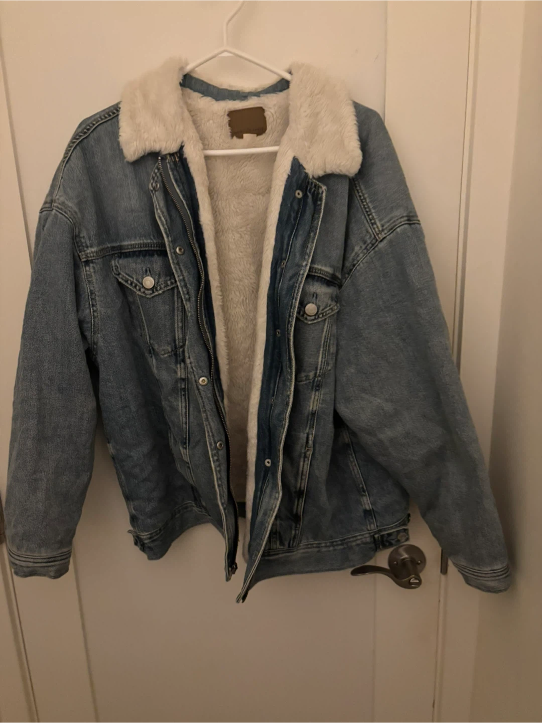 American Eagle Sherpa-Lined Denim Jacket