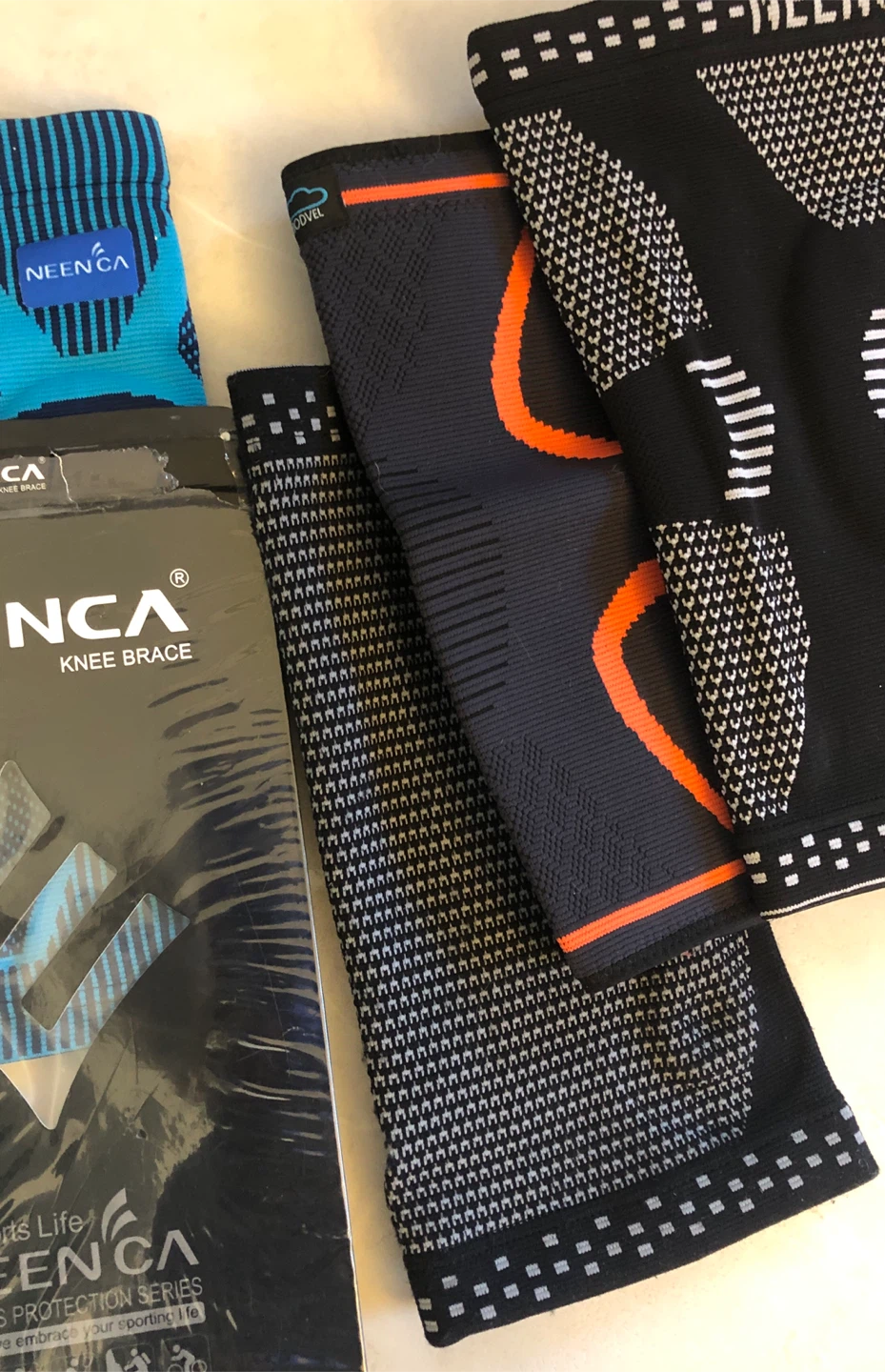 Various new Knee compression sleeves