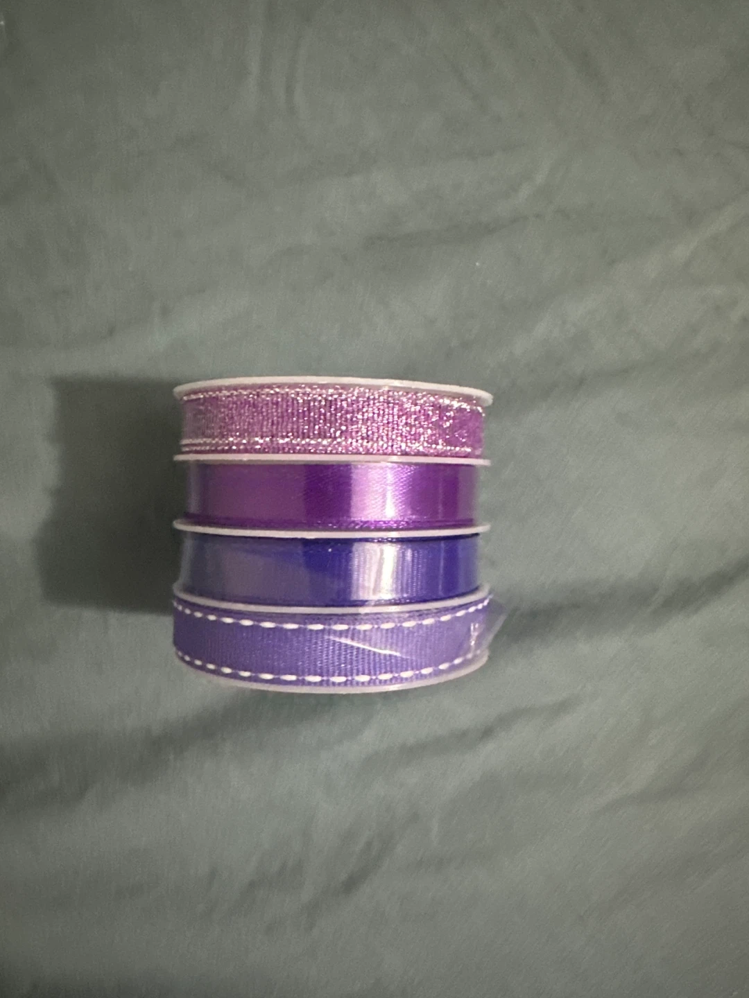 🍁Four Spools of Purple Craft Ribbon