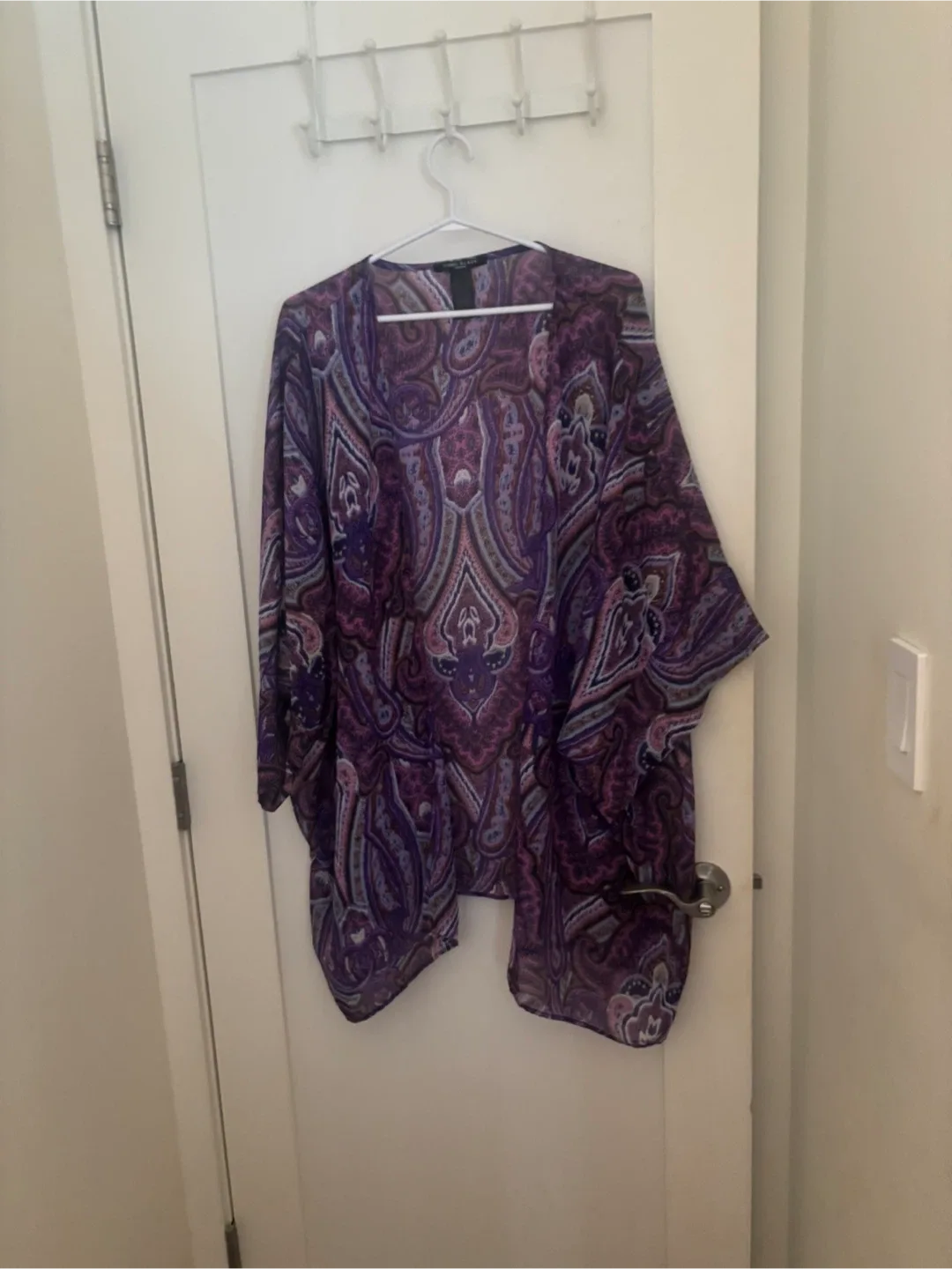 Como Black Paisley Print Kimono Cardigan
