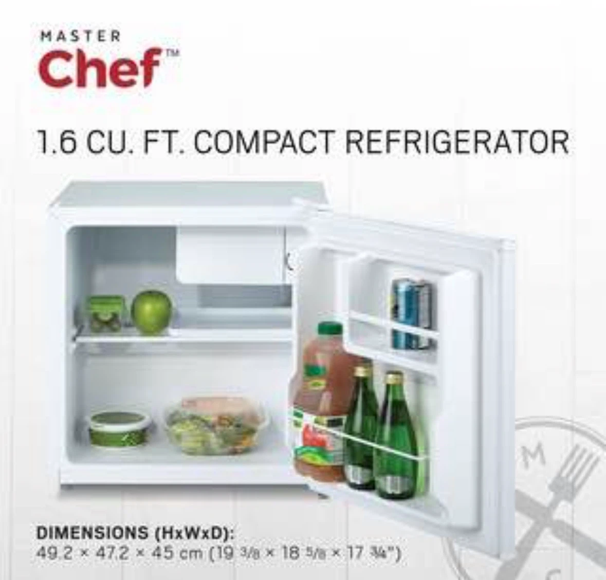 Master Chef 1.6 cu. ft. Compact Refrigerator - photo 3