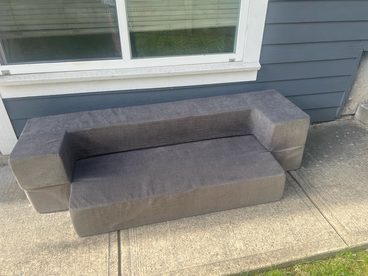 Convertible Grey Kids Foam Couch - photo 2