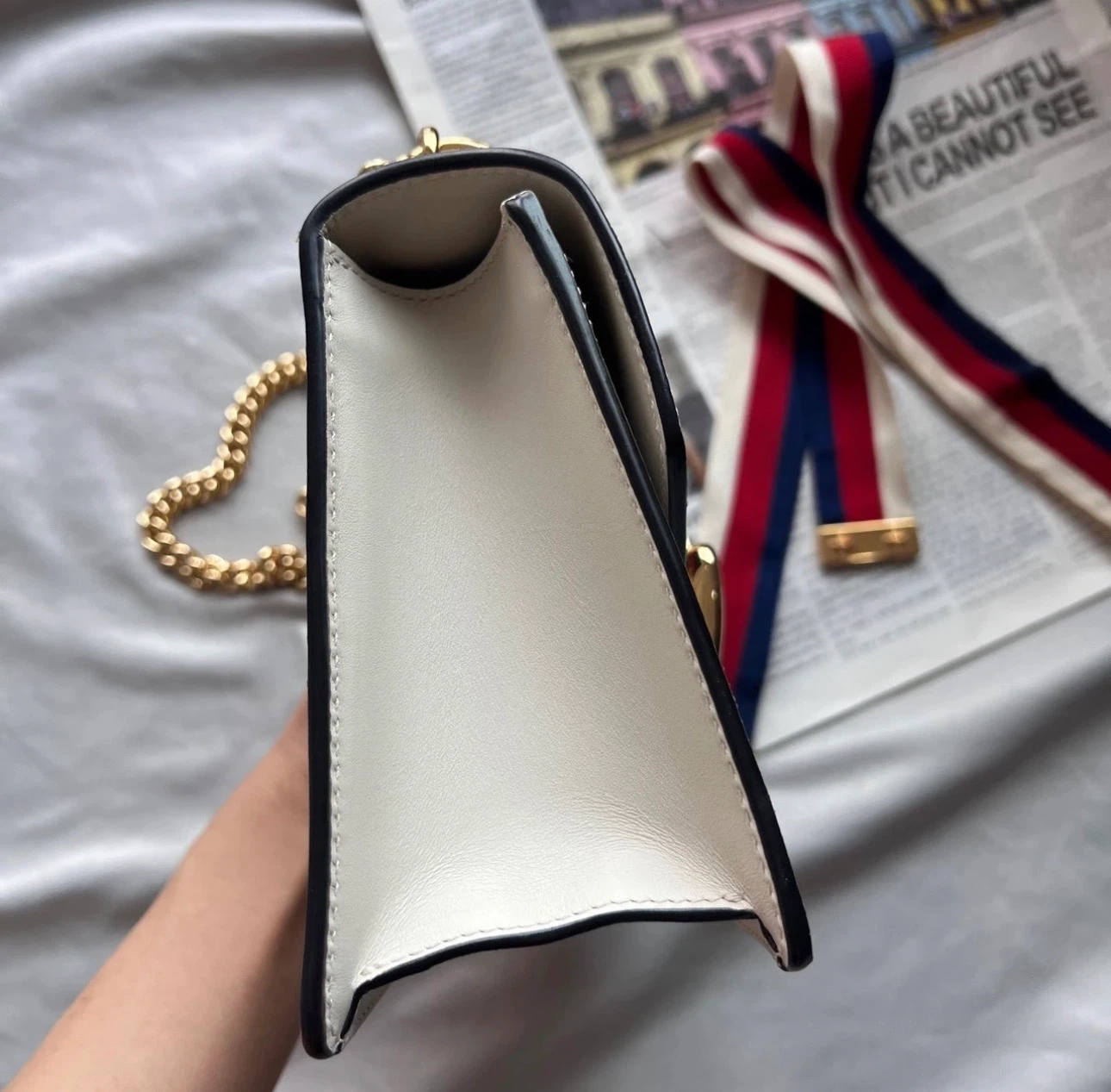 Authentic Gucci Sylvie white leather shoulder bag - photo 3