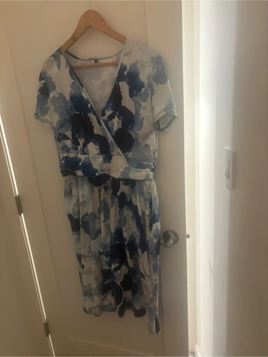 Blue and White Floral Pattern Dress