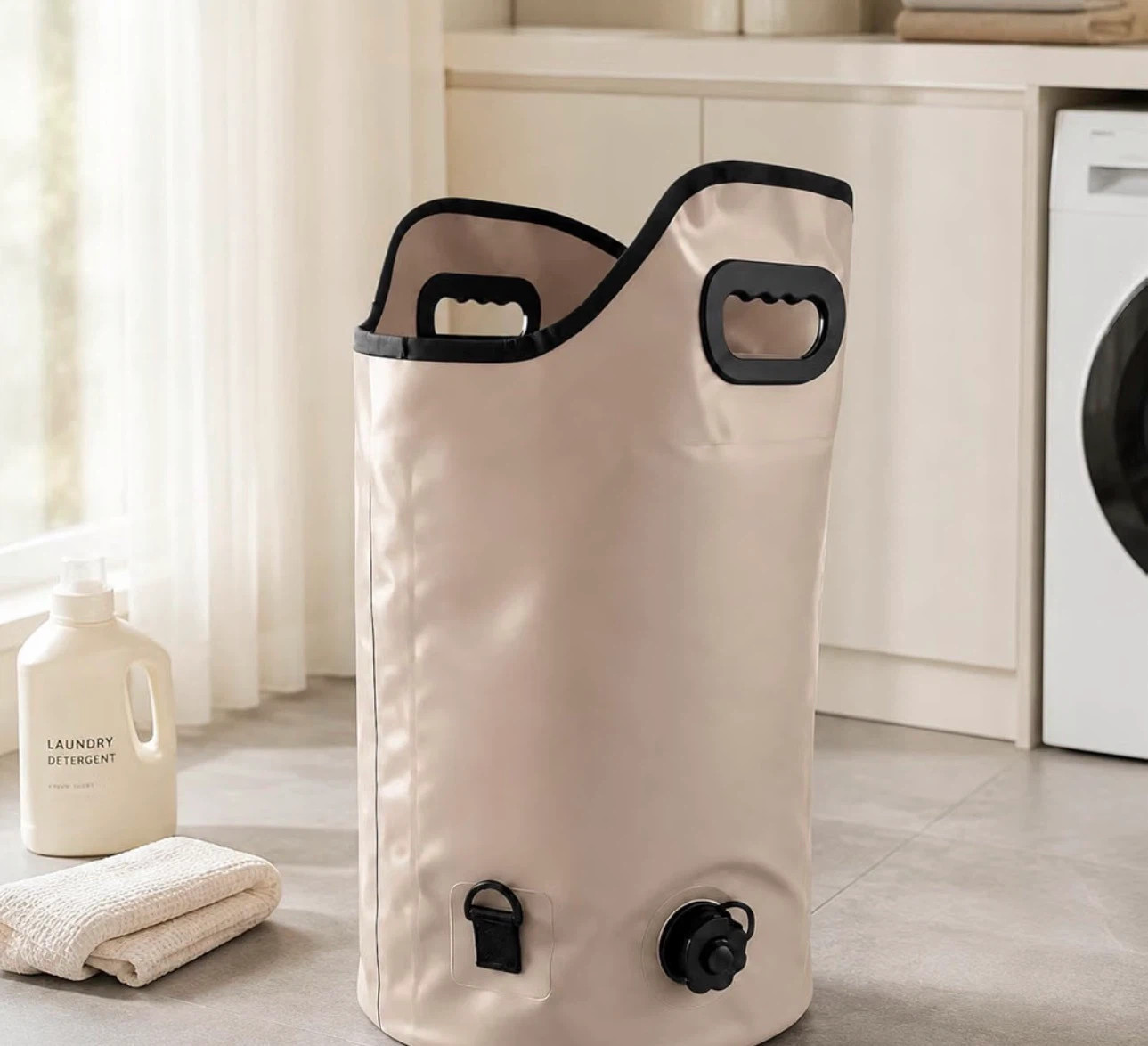 Collapsible Laundry Basket with Drain - photo 3