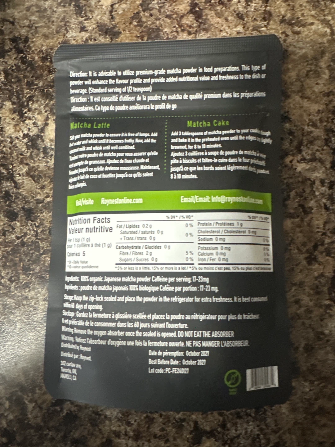 🍁Roynest Premium Organic Matcha Powder 50g - photo 2