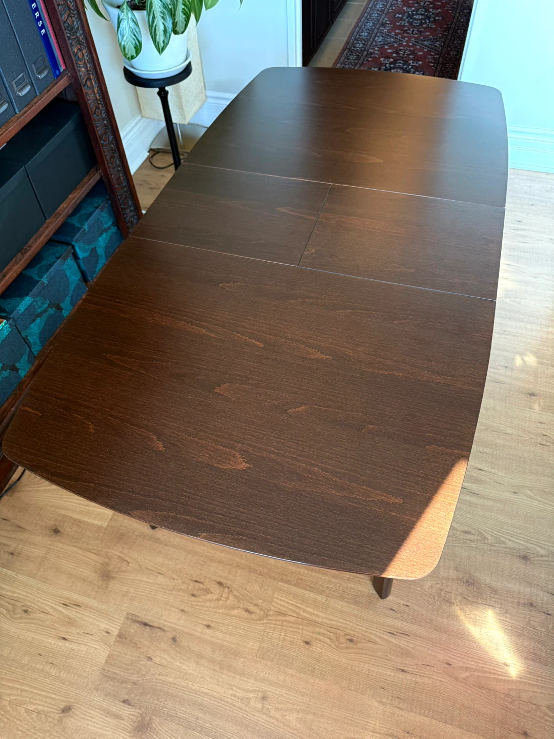 Solid Wood Dining Table With Extender - photo 4