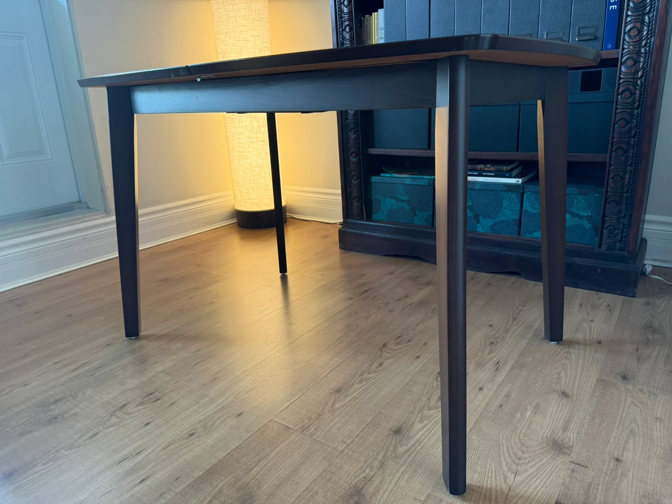 Solid Wood Dining Table With Extender - photo 5
