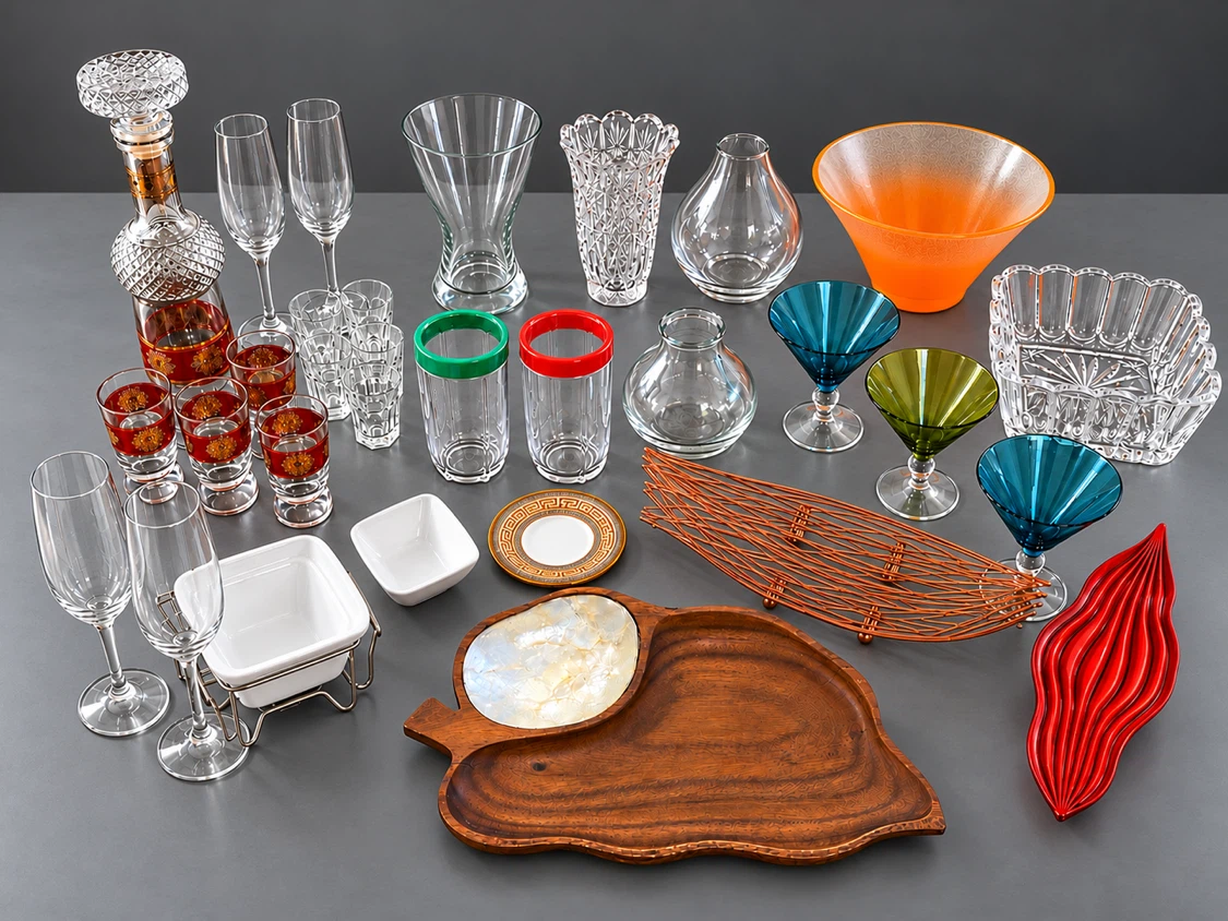 Assorted Glassware and Decor Collection
