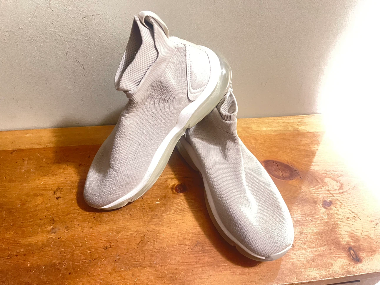 Zara High-Top Knit Sneakers, Size 42
